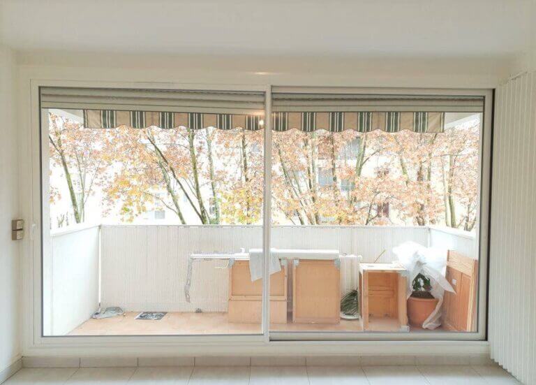 Chantier fenêtre & porte fenêtre coulissante en alu blanche